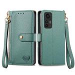 For Xiaomi 12 Lite Love Zipper Lanyard Leather Phone Case(Green)