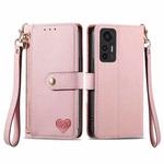 For Xiaomi 12 Lite Love Zipper Lanyard Leather Phone Case(Pink)
