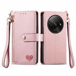 For Xiaomi Redmi A3 4G Love Zipper Lanyard Leather Phone Case(Pink)