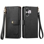 For Xiaomi Redmi 13C 5G Love Zipper Lanyard Leather Phone Case(Black)