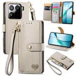 For Xiaomi 15 Love Zipper Lanyard Leather Phone Case(Gray)