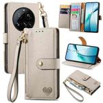 For Xiaomi 15 Ultra Love Zipper Lanyard Leather Phone Case(Gray)