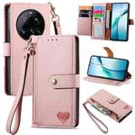 For Xiaomi 15 Ultra Love Zipper Lanyard Leather Phone Case(Pink)