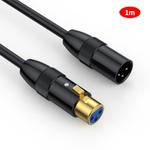 JUNSUNMAY XLR Male to Female Mic Cord 3 Pin Audio Cable Balanced Shielded Cable, Length:1m
