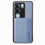 For vivo S17 Pro Carbon Fiber Magnetic Card Bag Phone Case(Blue)