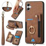 For Samsung Galaxy A05 Retro Skin-feel Ring Multi-card Wallet Phone Case(Brown)