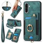 For Samsung Galaxy A36 Retro Skin-feel Ring Multi-card Wallet Phone Case(Green)