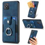 For OPPO Reno4 Z 5G Retro Skin-feel Ring Multi-card Wallet Phone Case(Blue)