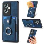 For OPPO A79 5G Retro Skin-feel Ring Multi-card Wallet Phone Case(Blue)