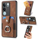 For vivo S17 Pro Retro Skin-feel Ring Card Wallet Phone Case(Brown)