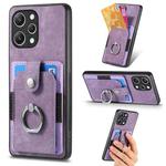 For Xiaomi Redmi 12 4G Retro Skin-feel Ring Card Wallet Phone Case(Purple)