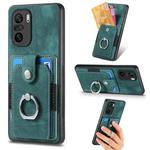 For Xiaomi Redmi K40 Retro Skin-feel Ring Card Wallet Phone Case(Green)