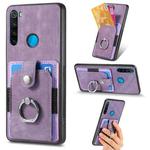 For Xiaomi Redmi Note 8 2021 Retro Skin-feel Ring Card Wallet Phone Case(Purple)