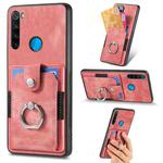 For Xiaomi Redmi Note 8 2021 Retro Skin-feel Ring Card Wallet Phone Case(Pink)