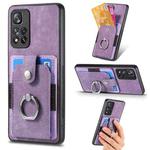 For Xiaomi Redmi Note 11 Pro+ Retro Skin-feel Ring Card Wallet Phone Case(Purple)