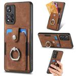 For Xiaomi Redmi Note 11 Pro+ Retro Skin-feel Ring Card Wallet Phone Case(Brown)
