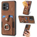 For Xiaomi Mi 11 Retro Skin-feel Ring Card Wallet Phone Case(Brown)