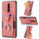 For Xiaomi Redmi  8A Retro Skin-feel Ring Card Wallet Phone Case(Pink)