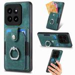 For Xiaomi 14 Pro Retro Skin-feel Ring Card Wallet Phone Case(Green)