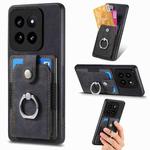 For Xiaomi 14 Pro Retro Skin-feel Ring Card Wallet Phone Case(Black)