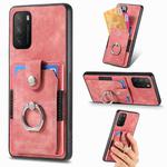 For Xiaomi Poco M3 Retro Skin-feel Ring Card Wallet Phone Case(Pink)