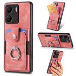 For Xiaomi Redmi 13C Retro Skin-feel Ring Card Wallet Phone Case(Pink)