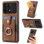 For Xiaomi Redmi K70E Retro Skin-feel Ring Card Wallet Phone Case(Brown)