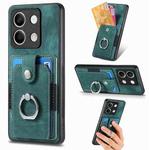 For Xiaomi Redmi Note 13 4G Retro Skin-feel Ring Card Wallet Phone Case(Green)