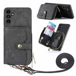 For Samsung Galaxy A54 5G Crossbody Multi-function Zipper Wallet Phone Case(Black)
