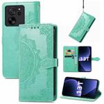 For Xiaomi Redmi K60 Ultra Mandala Flower Embossed Leather Phone Case(Green)