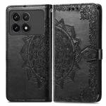 For Xiaomi Redmi K70 Pro Mandala Flower Embossed Leather Phone Case(Black)