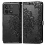 For Xiaomi Redmi K70 Mandala Flower Embossed Leather Phone Case(Black)