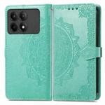 For Xiaomi Redmi K70E Mandala Flower Embossed Leather Phone Case(Green)