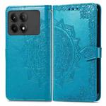 For Xiaomi Redmi K70E Mandala Flower Embossed Leather Phone Case(Blue)