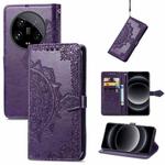 For Xiaomi 14 Ultra Mandala Flower Embossed Leather Phone Case(Purple)