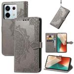For Xiaomi Redmi Note 13 Pro Mandala Flower Embossed Leather Phone Case(Grey)
