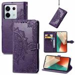 For Xiaomi Redmi Note 13 Pro Mandala Flower Embossed Leather Phone Case(Purple)