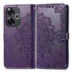 For Xiaomi Redmi Turbo 3 5G Mandala Flower Embossed Leather Phone Case(Purple)