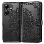 For Xiaomi Redmi Turbo 3 5G Mandala Flower Embossed Leather Phone Case(Black)