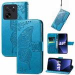 For Xiaomi 13T / 13T Pro Butterfly Love Flower Embossed Leather Phone Case(Blue)