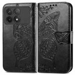 For Xiaomi Redmi K70 Butterfly Love Flower Embossed Leather Phone Case(Black)