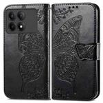 For Xiaomi Redmi K70E Butterfly Love Flower Embossed Leather Phone Case(Black)