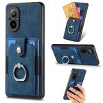 For Realme C67 4G Retro Skin-feel Ring Card Wallet Phone Case(Blue)