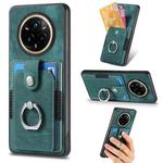 For Realme 14 Pro Retro Skin-feel Ring Card Wallet Phone Case(Green)