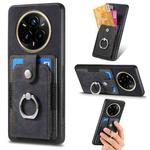 For Realme 13 Pro Retro Skin-feel Ring Card Wallet Phone Case(Black)