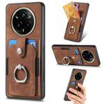 For Realme 13 Pro Retro Skin-feel Ring Card Wallet Phone Case(Brown)