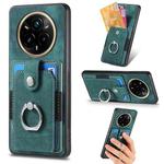 For Realme 13 Pro Retro Skin-feel Ring Card Wallet Phone Case(Green)