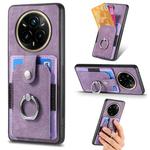 For Realme 13 Pro Retro Skin-feel Ring Card Wallet Phone Case(Purple)
