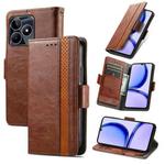 For Realme C53 CaseNeo Splicing Dual Magnetic Buckle Leather Phone Case(Brown)