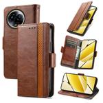 For Realme 5G  Global CaseNeo Splicing Dual Magnetic Buckle Leather Phone Case(Brown)